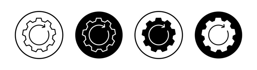 Recovery gear flat line icon set. Recovery gear Thin line illustration vector