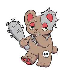 鉄バッド持つクマちゃん