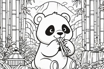 panda coloring pages. generative ai
