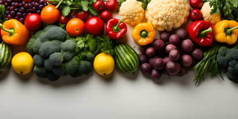 Various colorful vegetables isolated on white background