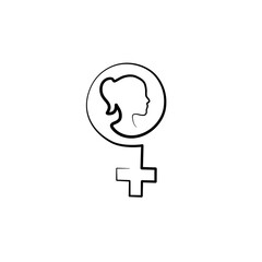 Female gender symbol vector. Symbols of feminism and female solidarity and friendship. The struggle for equality. Women are power.