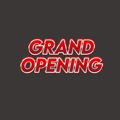 3D Grand opening text banner