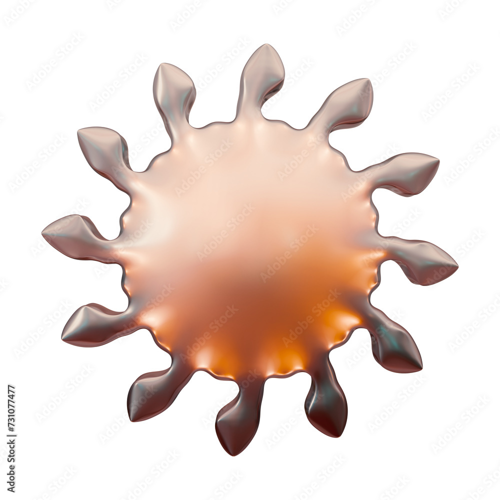 Poster Sun shape in 3d rendering isolated on transparent background