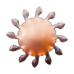 Sun shape in 3d rendering isolated on transparent background