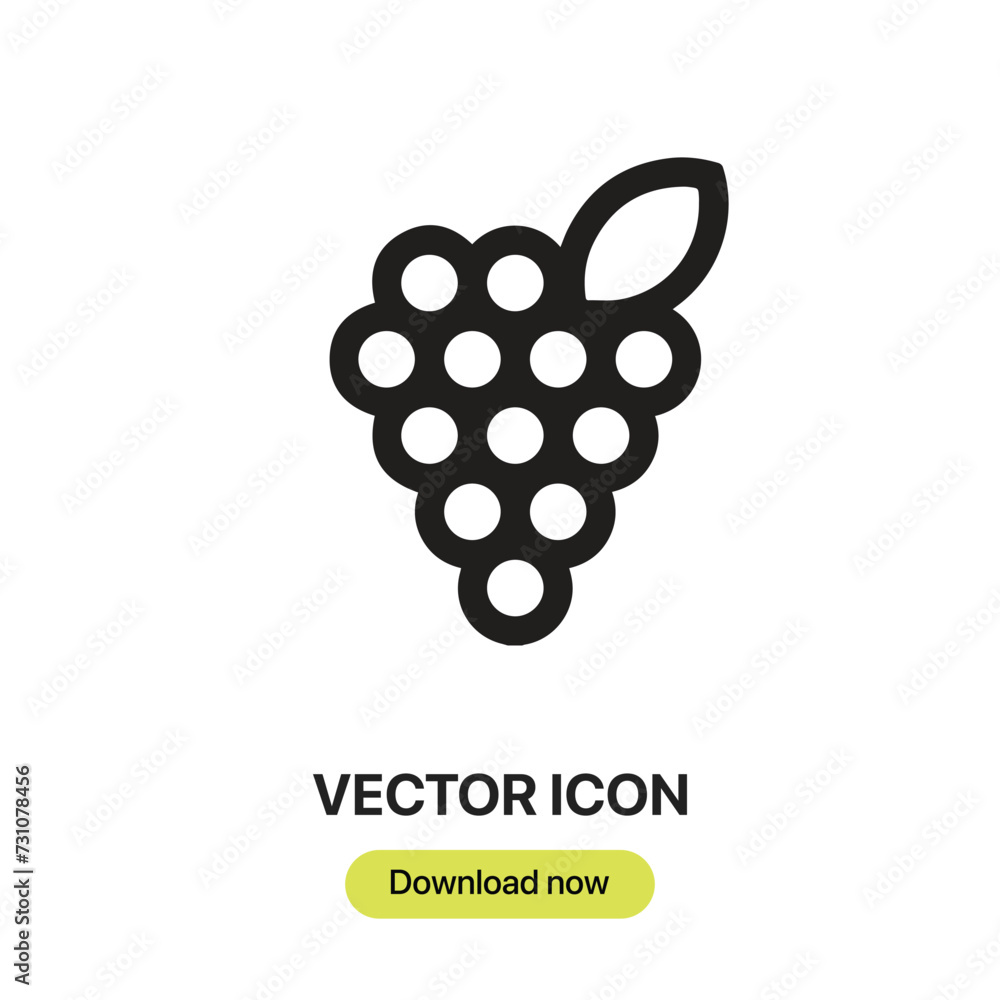 Poster grapes icon vector. linear-style sign for mobile concept and web design. grapes symbol illustration.