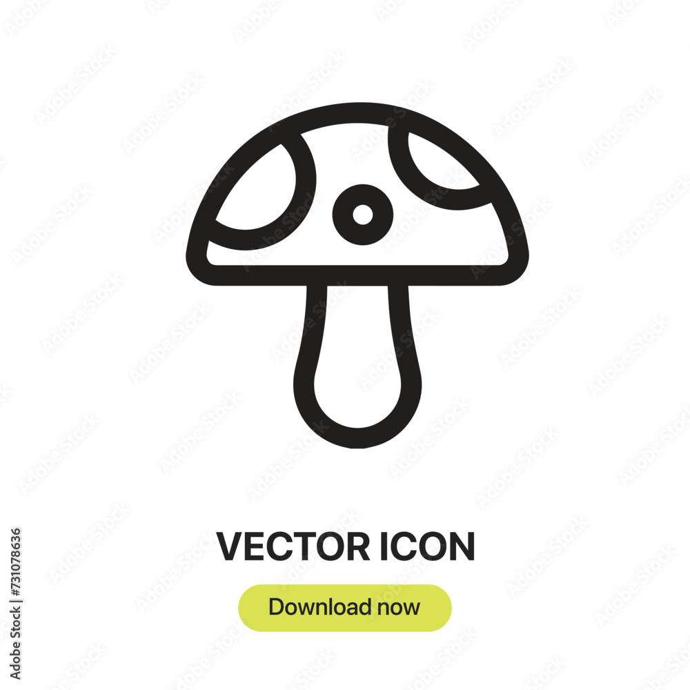 Poster mushroom icon vector. linear-style sign for mobile concept and web design. mushroom symbol illustrat