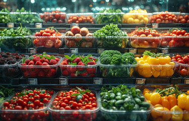 Fototapeta na wymiar Fresh vegetables in supermarket