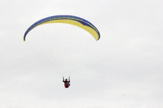 paragliding at the sea side, Netherlands, North Sea