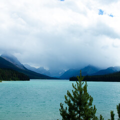 lake and mountains - the fog 