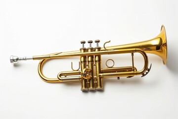 trumpet isolated on white background, side view