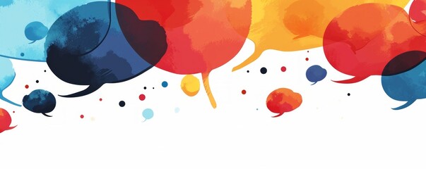 Abstract background design element featuring a talking/chatting speech bubble for communication quotes.