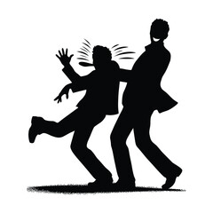  A silhouette vector image of a prank or a joke related to April Fools.