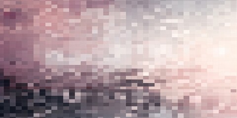 Beige pixel pattern artwork intuitive abstraction, light magenta and dark gray, grid - obrazy, fototapety, plakaty
