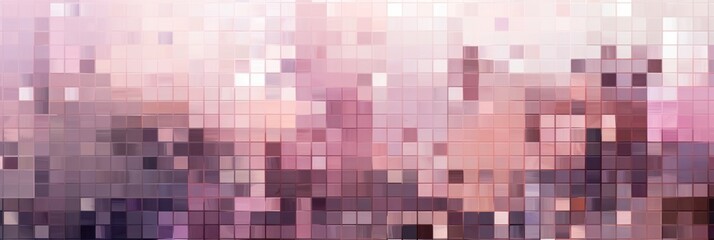 Brown pixel pattern artwork, intuitive abstraction, light magenta and dark gray, grid 