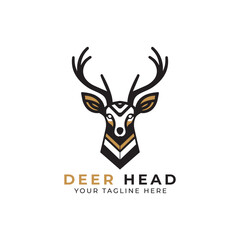 Deer Head Logo Design. Deer Logo Vector Illustration