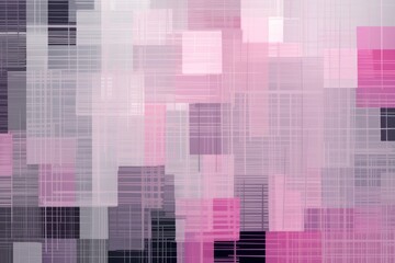 Gray pixel pattern artwork, intuitive abstraction, light magenta and dark gray, grid