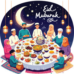 The extended family is breaking the Ramadan fast together