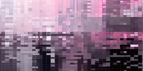 Fototapeta na wymiar Olive pixel pattern artwork, light magenta and dark gray, grid