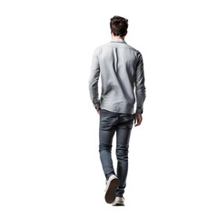 Fototapeta premium Young Man Walking in Architectural Visualizations