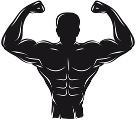 Gym Motiv schwarz weiß - Bodybuilder beim Posen