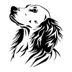 Obraz premium English Setter dog black silhouette logo svg vector, English Setter icon illustration.