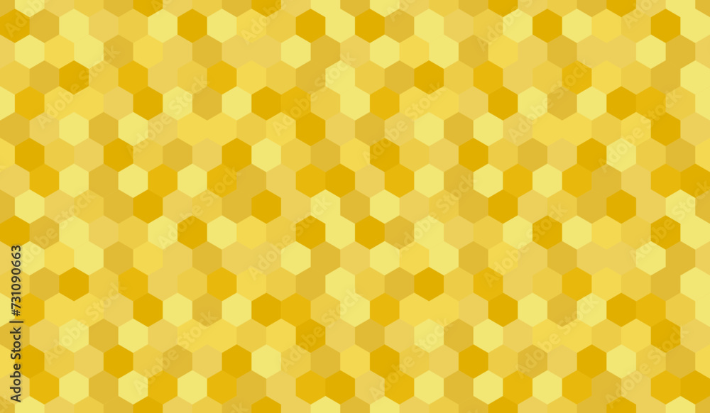 Poster gold honeycomb vector pattern for design textiles and backgrounds