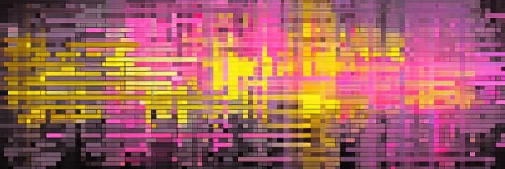 Yellow and Pink pixel pattern artwork