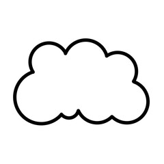 Clouds line art icon isolated on white background. Storage solution element, databases, networking, software image, cloud and meteorology concept.