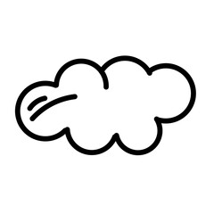 Clouds line art icon isolated on white background. Storage solution element, databases, networking, software image, cloud and meteorology concept.