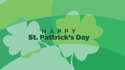 happy st patrick's day greeting card template with white blank place for copy space. shamrock clover leaf abstract backround vector illustration