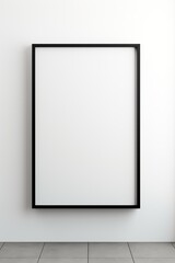 mock-up template for poster or picture blank black frame on a colorful wall