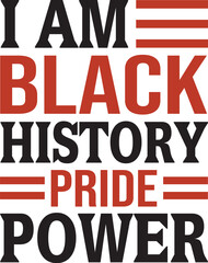 i am black history pride power SVG