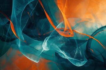 Abstract spectacle A 4k canvas of color and form An amalgam of shape and spectacle in teal and orange