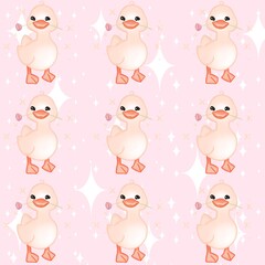 cute seamless pattern with duck background. Cute baby background