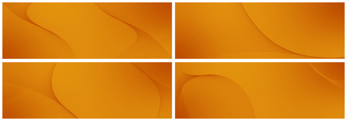 Obraz premium Abstract background vector set orange with dynamic waves for wedding design. Futuristic backdrop with network wavy lines. Premium template with stripes and gradient mesh for banner or poster