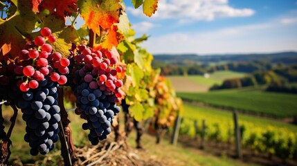 The landscape of grape vineyard harvest