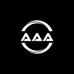 AAA letter logo design with black background in illustrator, cube logo, vector logo, modern alphabet font overlap style. calligraphy designs for logo, Poster, Invitation, etc.