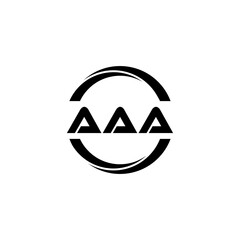 AAA letter logo design with white background in illustrator, cube logo, vector logo, modern alphabet font overlap style. calligraphy designs for logo, Poster, Invitation, etc.