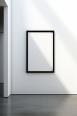 a blank black frame on a wall