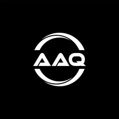 AAQ letter logo design with black background in illustrator, cube logo, vector logo, modern alphabet font overlap style. calligraphy designs for logo, Poster, Invitation, etc.