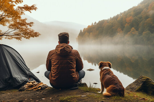 People on camping conceptual AI generation picture image