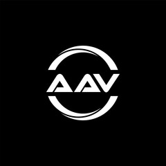 AAV letter logo design with black background in illustrator, cube logo, vector logo, modern alphabet font overlap style. calligraphy designs for logo, Poster, Invitation, etc.
