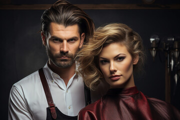 Generative AI picture of professional person working in beauty industry barbershop staff