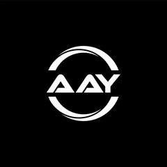 AAY letter logo design with black background in illustrator, cube logo, vector logo, modern alphabet font overlap style. calligraphy designs for logo, Poster, Invitation, etc.