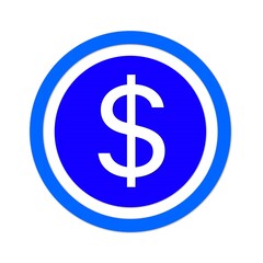 Dollar icon on a white background.