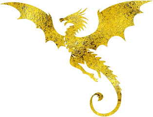 Gold Dragon - Digital Painting.