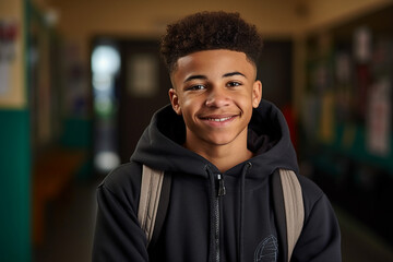 Photo picture of intelligent student studying in university or college generative ai concept