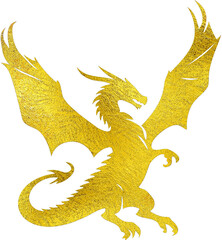Gold Dragon - Digital Painting. - 731102436