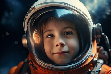 Mankind exploring the space using astronaut protective suit Generative AI closeup futurism