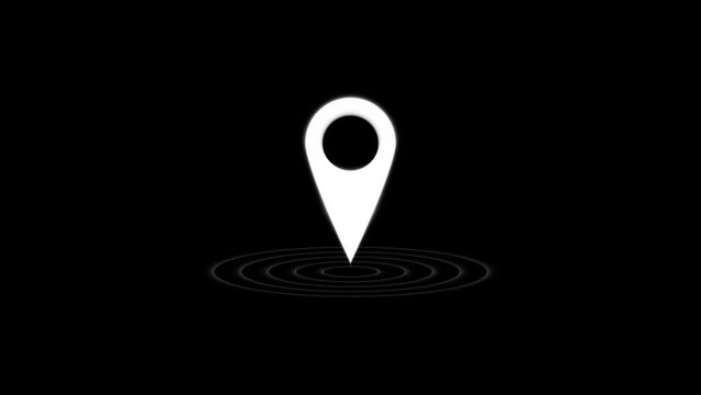 GPS location pointer animated and locator icon ,on the white background .
